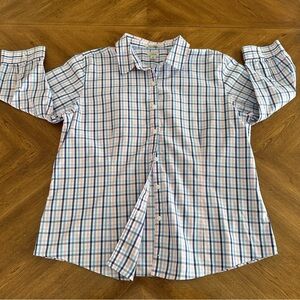 L.L. Bean Wrinkle Free Pinpoint Oxford Plaid Button Front Shirt, Size XL, NWOT